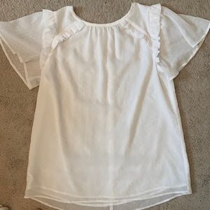 LOFT textured white blouse size XS